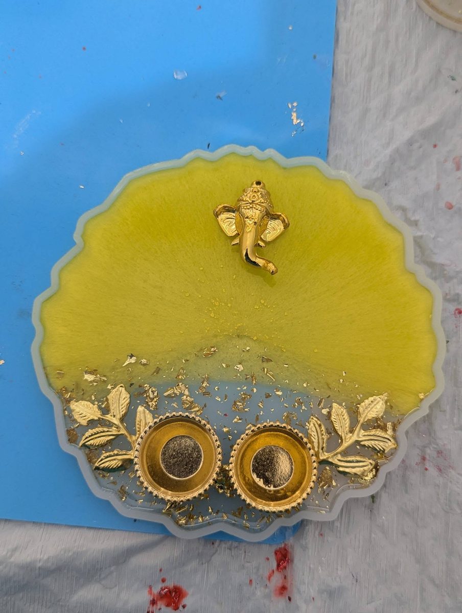 Agate resin ritual plates