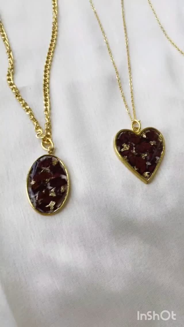 Real-rose-petal resin jewelry sets