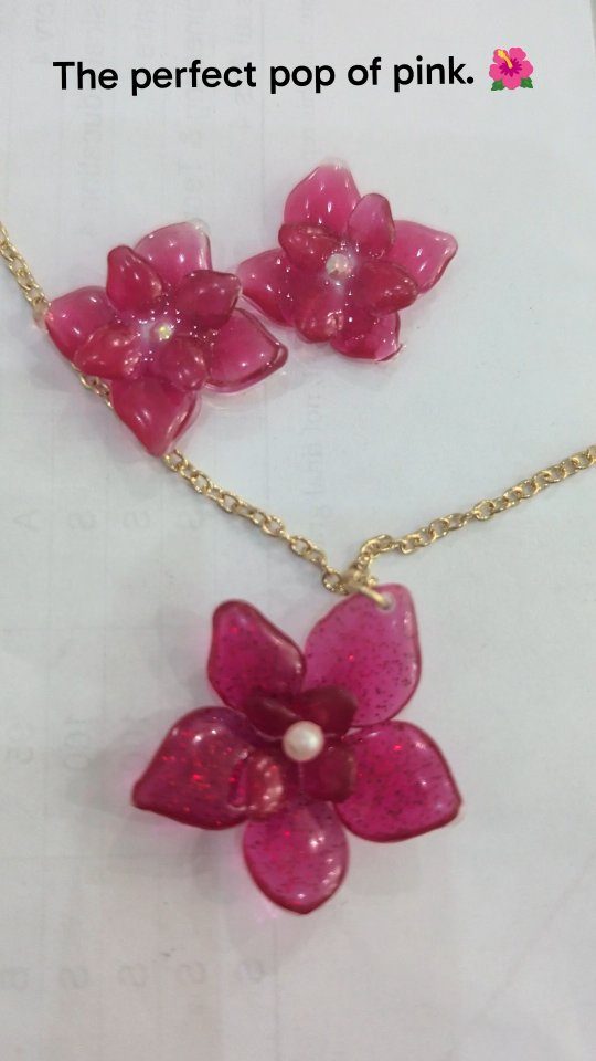 Orchid-inspired resin jewelry set