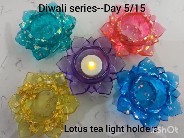 Resin lotus tea light holders