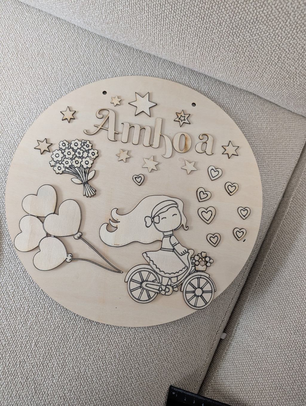 Personalized Name Plate Painting Kit for Kids | DIY Wood Craft Kit | 12- inch Custom Name Sign | Party Favor & Return Gift