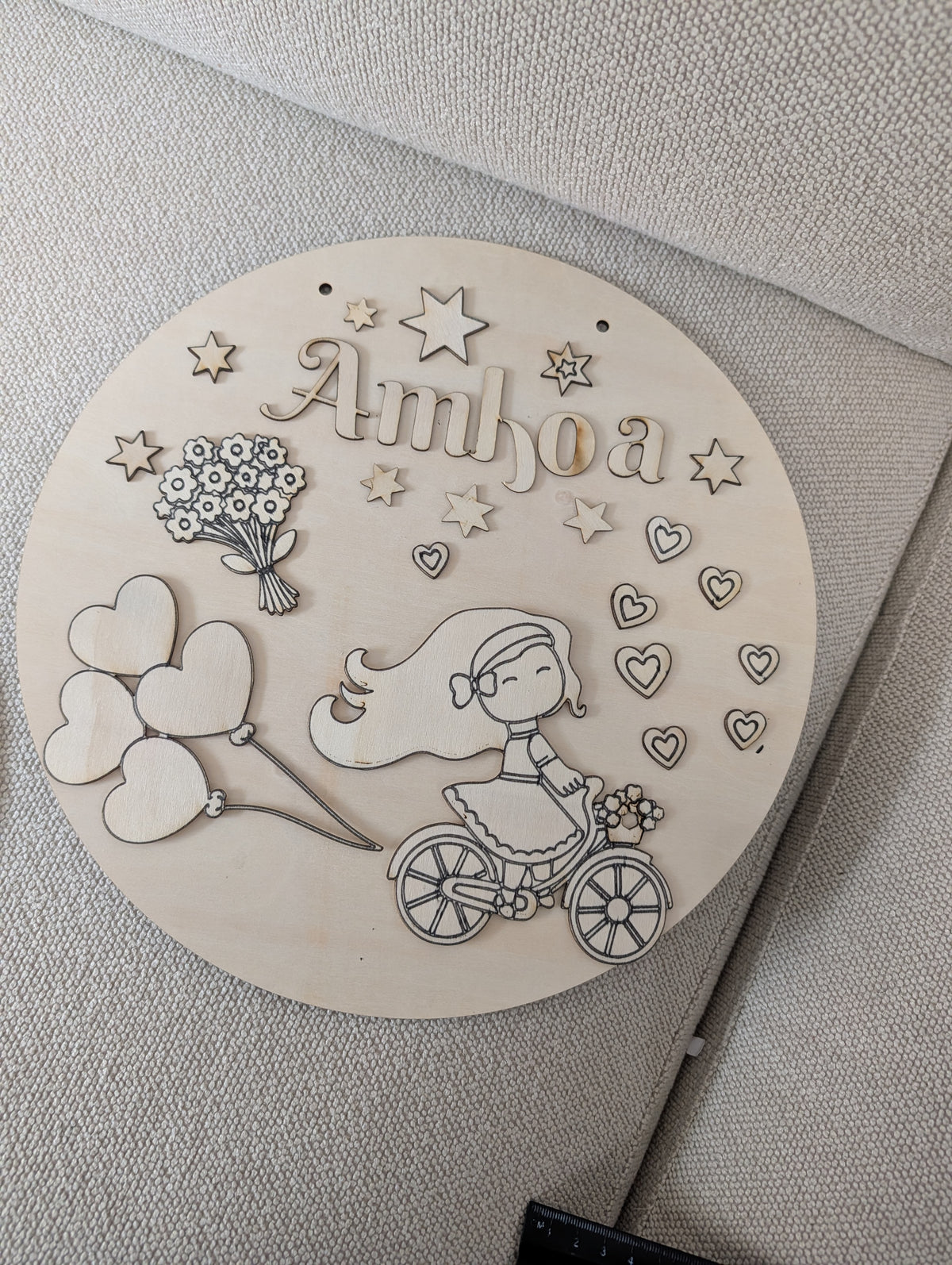 Personalized Name Plate Painting Kit for Kids | DIY Wood Craft Kit | 12- inch Custom Name Sign | Party Favor & Return Gift