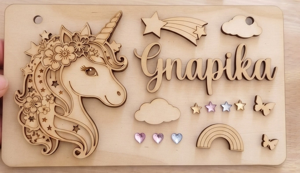 Mini Name Plate Painting Kit | 10 × 7 inch Personalized Wood Craft | Kids Party Return Gift | Birthday Favor