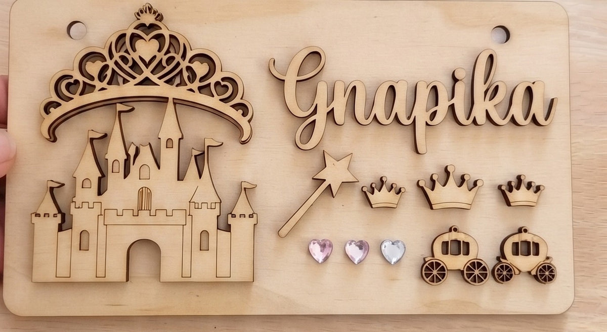 Mini Name Plate Painting Kit | 10 × 7 inch Personalized Wood Craft | Kids Party Return Gift | Birthday Favor