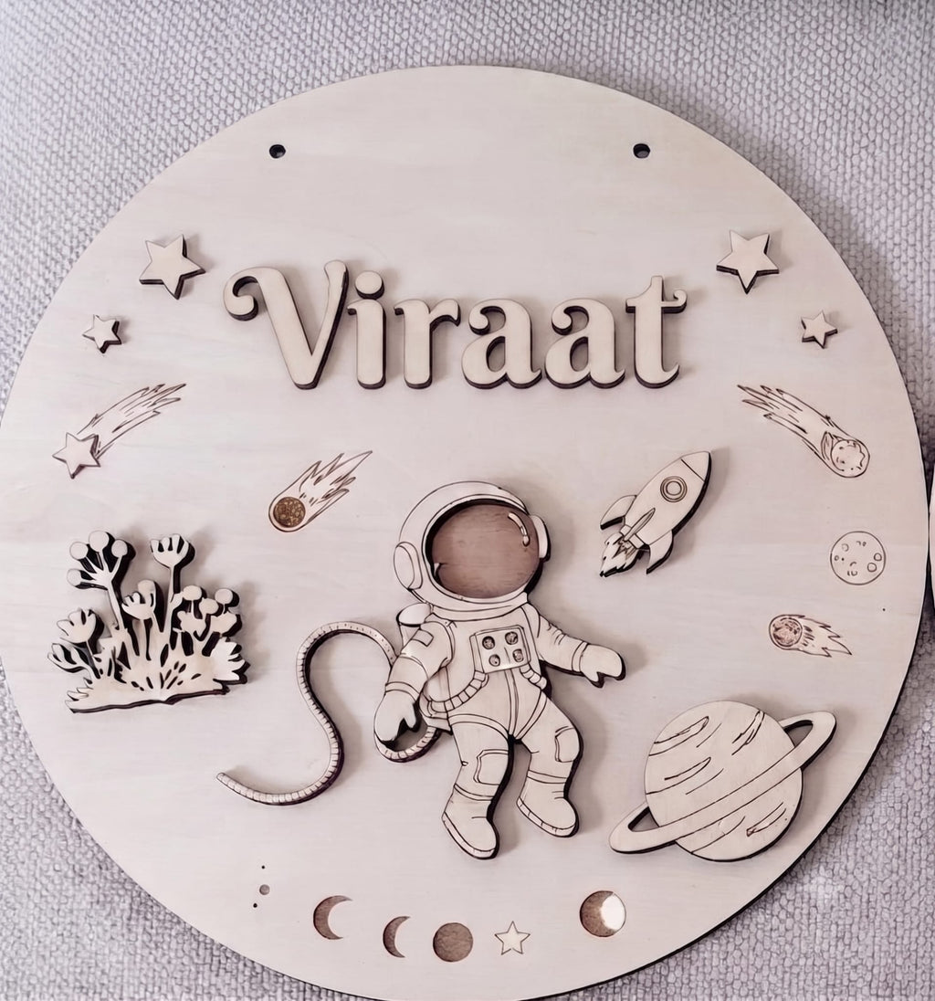 Personalized Name Plate Painting Kit for Kids | DIY Wood Craft Kit | 12- inch Custom Name Sign | Party Favor & Return Gift