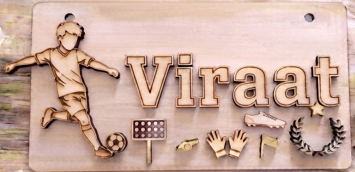 Mini Name Plate Painting Kit | 10 × 7 inch Personalized Wood Craft | Kids Party Return Gift | Birthday Favor